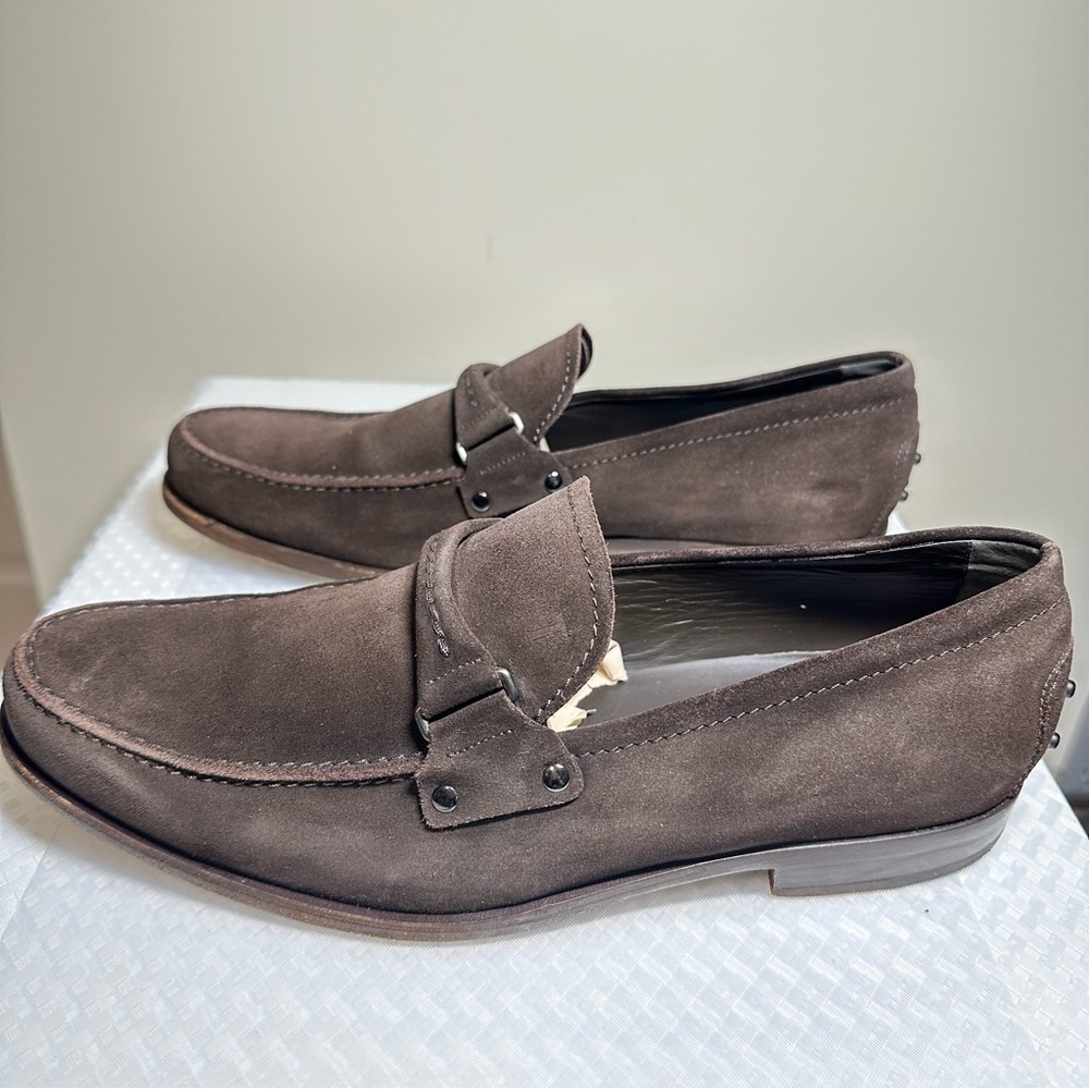Tod's Suede Brown Loafers Made In Italy Men’s Size 9 - Picture 3 of 11
